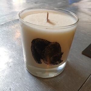 Cognitive Surplus Bear Design Candle Reusable Whiskey Tumbler New Made In USA